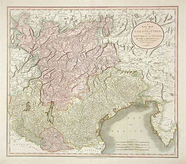 A New Map of the County of Tyrol and the Republic of Venice; Duchy of Mantua &c. &c.