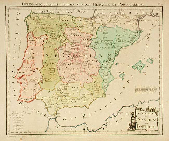 Postkarte von Spanien und Portugal