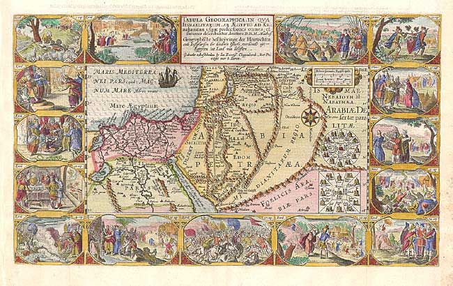 Tabula Geographica, in Qua Israelitarum, AB AEgypto ad Kenahanaeam usque profectiones omnes, et stationes deseribuntur Auctore, D.R.M. Mathes