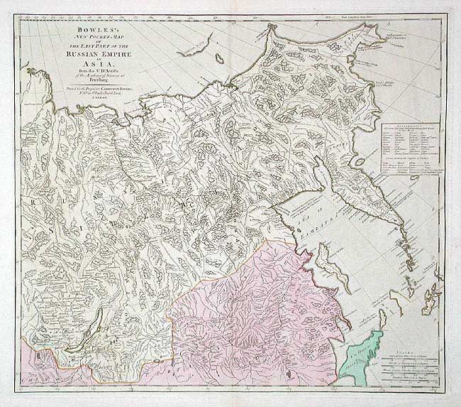 Bowles's New Pocket Map of the East Part of the Russian Empire in Asia