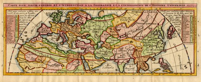 Carte Pour Servir d' Entre et d' Introduction a la Geographie et a l' Intelligence de l' Histoire Universele.