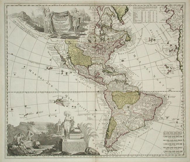 Americae tam Septentrionalis quam Meridionalis in Mappa Geographica Delineatio