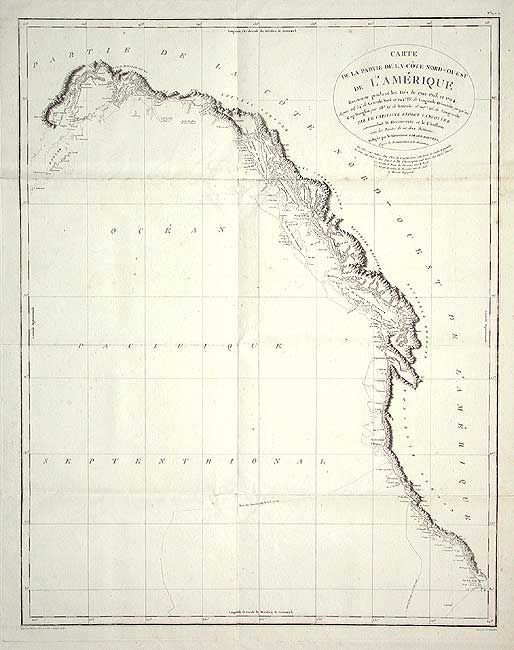 Carte de la Partie de la Cote Nord-Ouest de l' Amerique Reconnue pendant les Ete's de 1792, 1793 et 1794