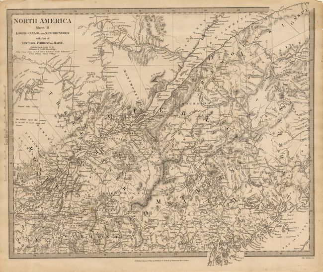 North America Sheet II Lower-Canada and New Brunswick with Part of New-York, Vermont and Maine