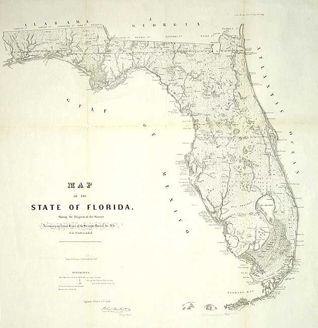 Map of the State of Florida Showing the Progress of the Surveys