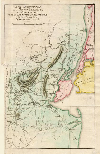 Partie Septentrionale du New-Jersey, et Positions des Armees Americaine et Britannique Apres le Passage de la Riviere du Nord, en 1776