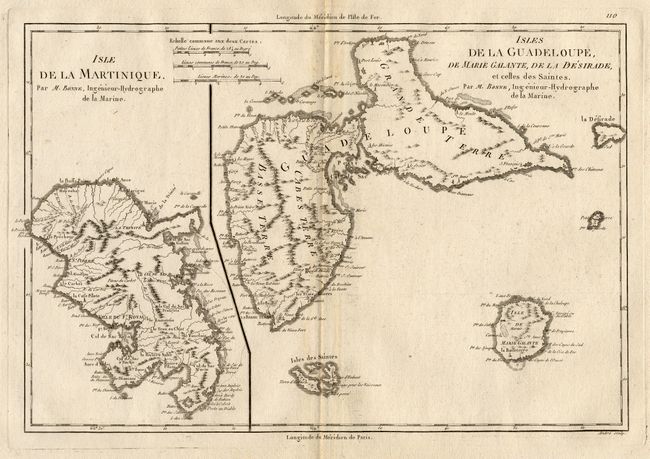 Isle de la Martinique [on sheet with] Iles de la Guadeloupe, de Marie Galante, de la Desirade
