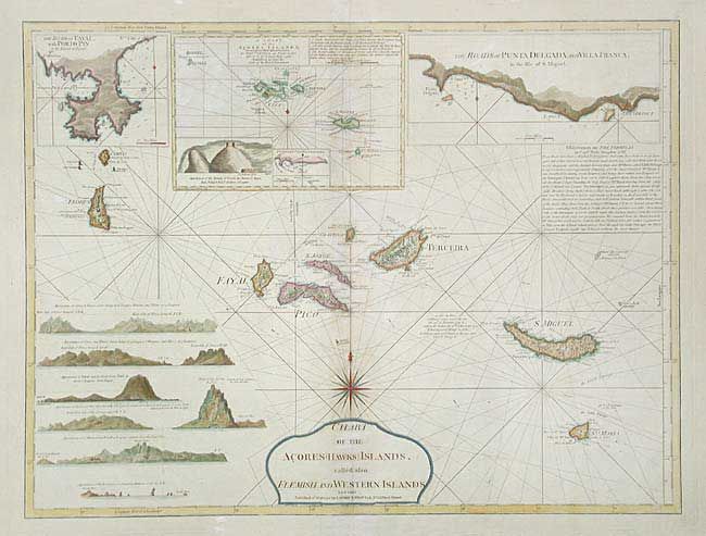 Chart of the Acores (Hawks) Islands, called also Flemish and Western Islands