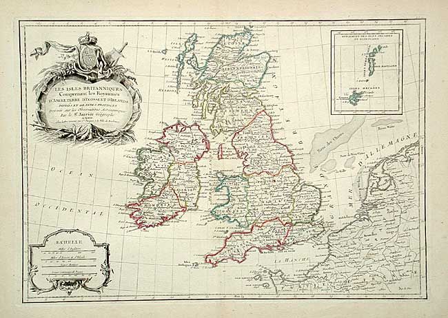 Les Isles Britanniques Comprenant les Royaumes d' Angleterre, d' Ecossee et d' Irlande Divises en Grandes Provinces