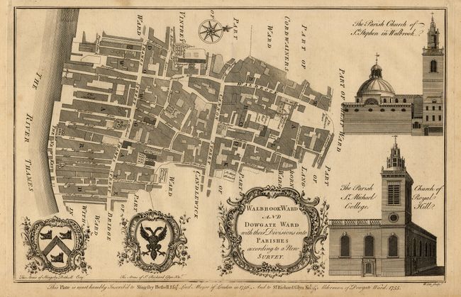 Walbrook Ward and Dowgate Ward with their Divisions into Parishes according to a New Survey