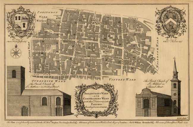 Breadstreet Ward and Cordwainers Ward with their Divisions into Parishes according to a new Survey