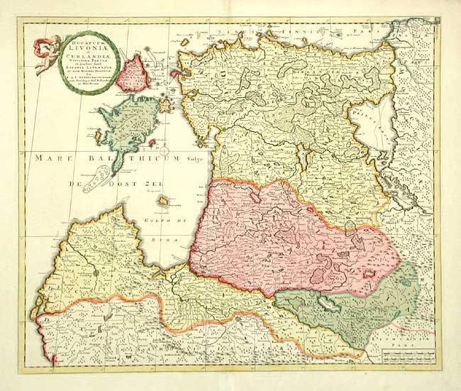 Ducatuum Livoniae et Curlandiae Novissima Tabula in Quibus sunt Estonia Litlandia et Allae Minores Provinciae