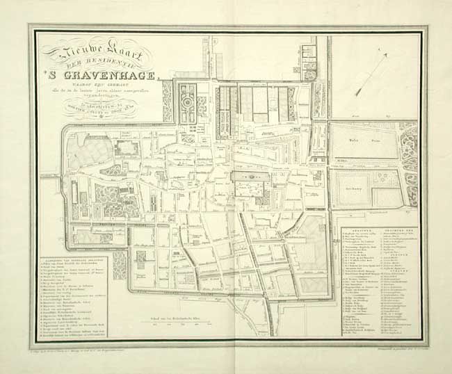 Nieuwe Kaart der Residentie 's Gravenhage, Waarop zyn Gebbagt