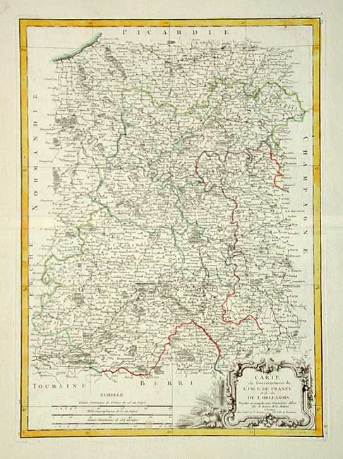 Carte du Gouvernement de l' Isle de France et de celui de l' Orleanois