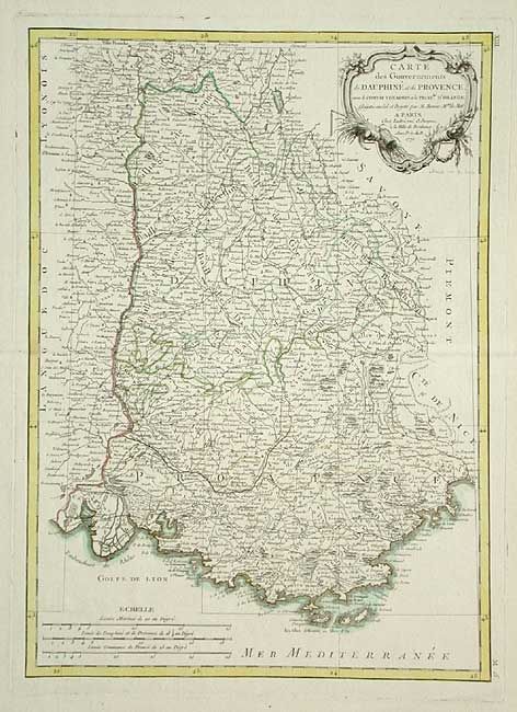 Carte des Gouvernements de Dauphine et de Provence avec le Comtat Venaissin et la Princte. d' Orange