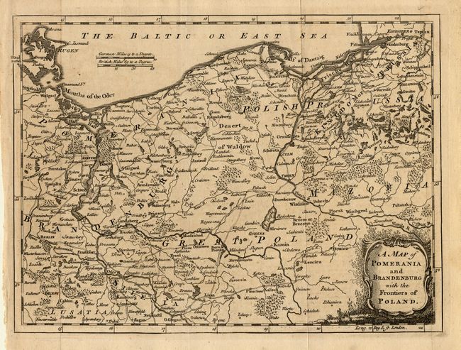 A Map of Pomerania and Brandenburg with the Frontiers of Poland