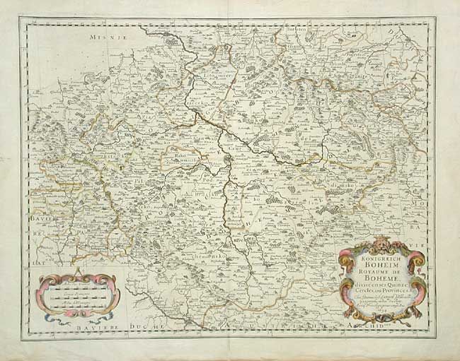 Konigreich Boheim.  Royaume de Boheme. divise en ses Quinze Cercles, ou Provinces, &c.