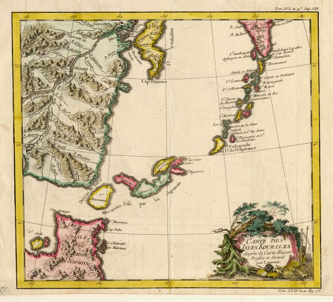 Carte des Isles Kouriles [together with] Gedeelte van Japan of Nipon
