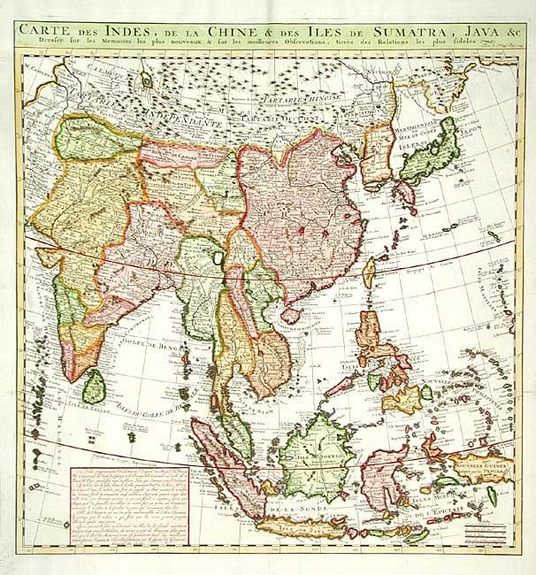 Carte des Indes, de la Chine & des Iles de Sumatra, Java &c.