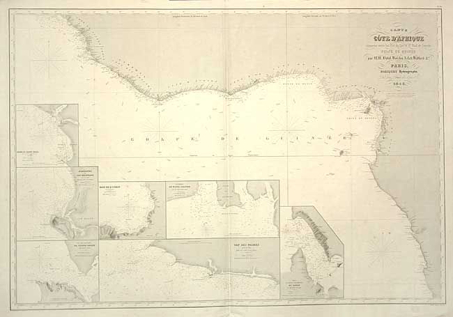 Carte de la Cote d' Afrique comprise entre les Iles de Los et St. Paul de Loando Golfe of Guinee