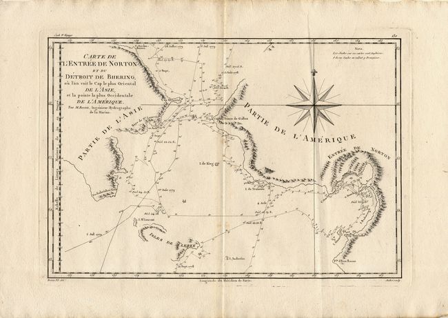 Carte de l' Entree de Norton et du Detroit de Bhering, ou l'on voit le cap le plus Oriental de l' Asie et la pointe la plus Occidentale de l' Amerique