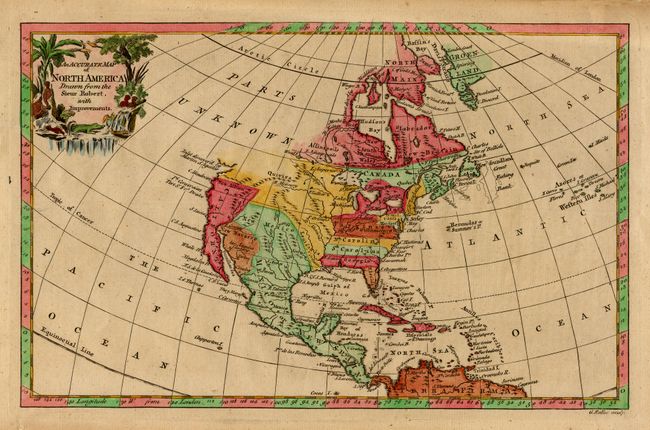 An Accurate Map of North America Drawn from the Sieur Robert, with Improvements