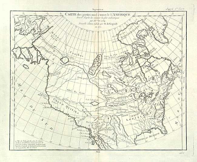 Carte des parties nord et ouest de l' Amerique