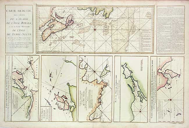 Charte Reduite des Cotes de l' Acadie, de l' Isle Royale, et de la Partie Meridionale de l' Isle de Terre-Neuve