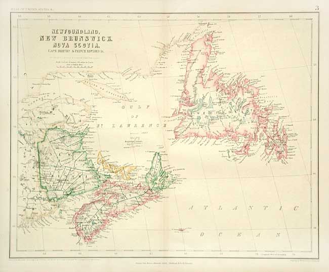 Newfoundland, New Brunswick, Nova Scotia, Cape Breton & Prince Edward Is. [with] Upper or Western and Lower or Eastern Canada