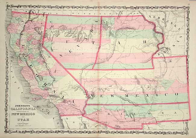 Johnson's California with Territories of New Mexico and Utah