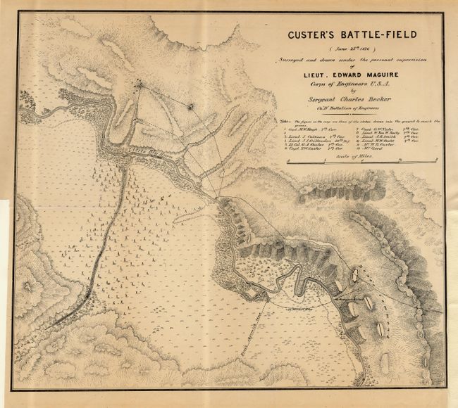 Custer's Battle-field (June 25th 1876) Surveyed and Drawn Under the personal supervision of Lieut. Edward Maguire Corps of Engineers U.S.A. by Sergeant Charles Becker