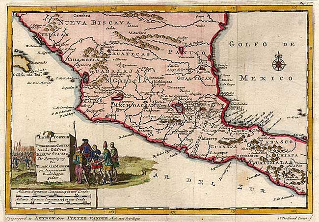 Land Togten door Ferdinand Cortes Aan de Golf van Nieuw Spanje Ter Bemagtiging van Tlascale Mexico en Aangrenzende Landschappen gedaan
