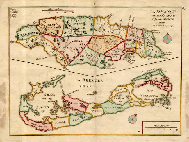 La Jamaique aux Anglois dans le Golfe du Mexique [on sheet with] La Bermude aux Anglois