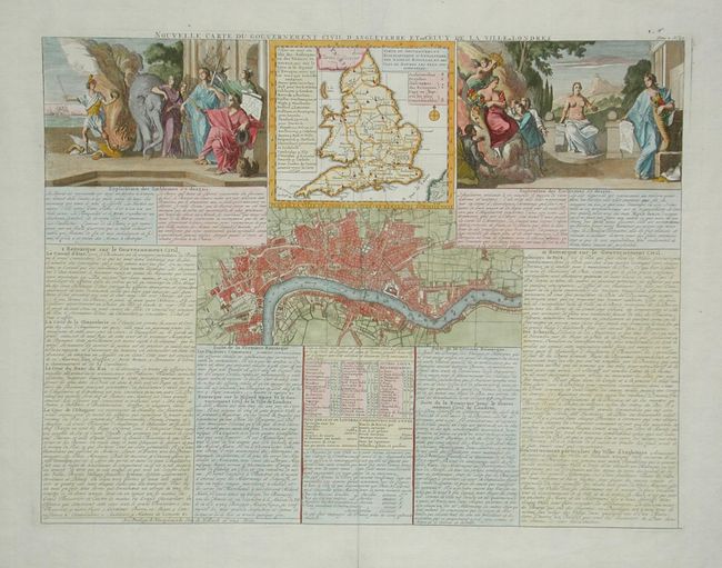 Nouvelle Carte du Gouvernement Civil  d' Angleterre et de Celuy de la Ville de Londres
