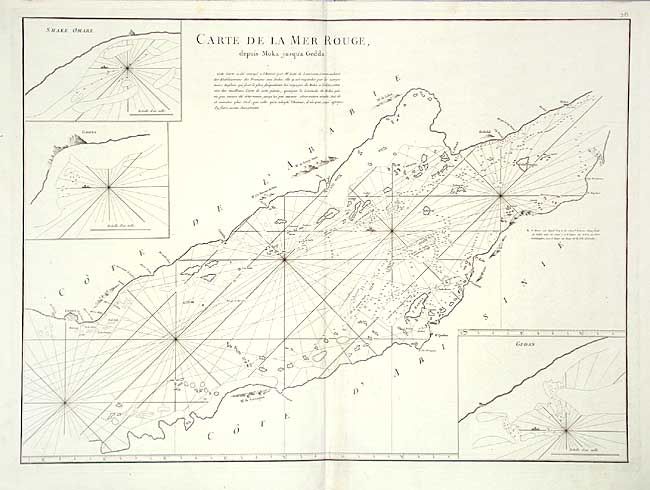 Carte de la Mer Rouge depuis Moka jusqu'a Gedda