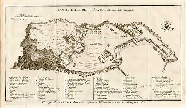 Plan de l' Isle de Goree, sur les desseins du Sr. Compagnon [with] Plan de l' Isle de Gore avec ses Fortifications