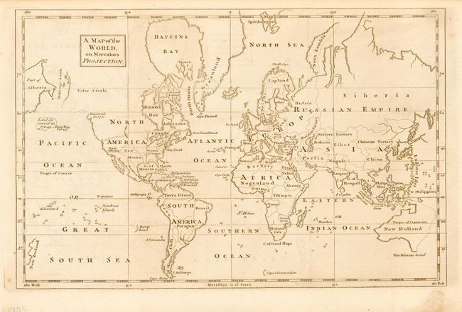 A Map of the World on Mercators Projection