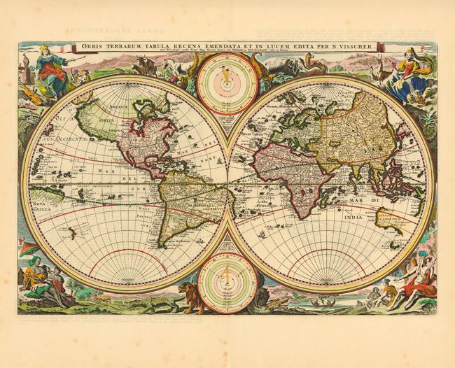 Orbis Terrarum Tabula Recens Emendata et in Lucem Edita per N. Visscher