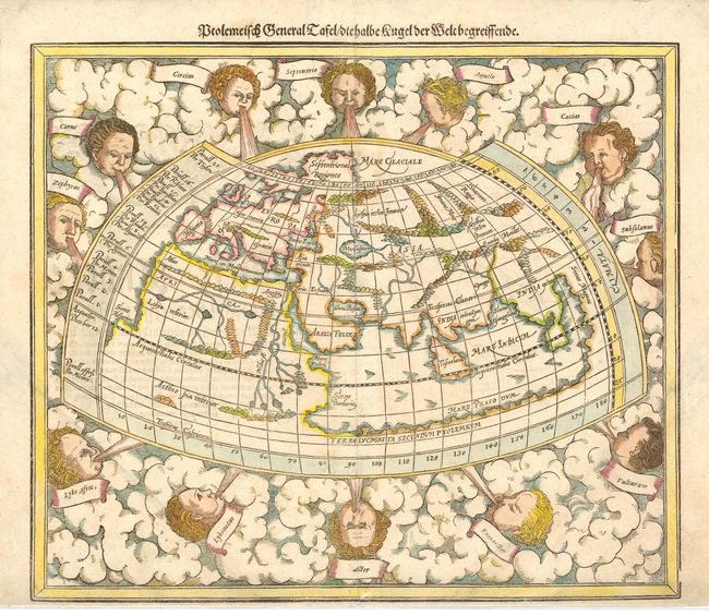 Ptolemeisch General Tafel die halbe Kugel der Welt begreiffende