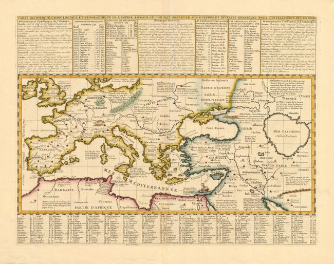 Carte Historique, Cronologique, et Geographique de l' Empire Romain, ou l' on fait Observer son Etendue, et Diverses Remarques pour l' Intelligence de l' Historie