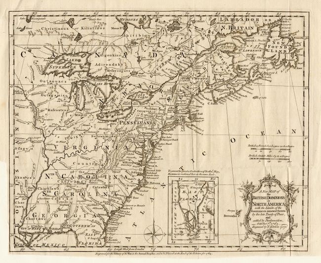 A New Map of the British Dominions in North America; with the Limits of the Governments annexed thereto by the late Treaty of Peace, and settled by Proclamation, October 7th 1763