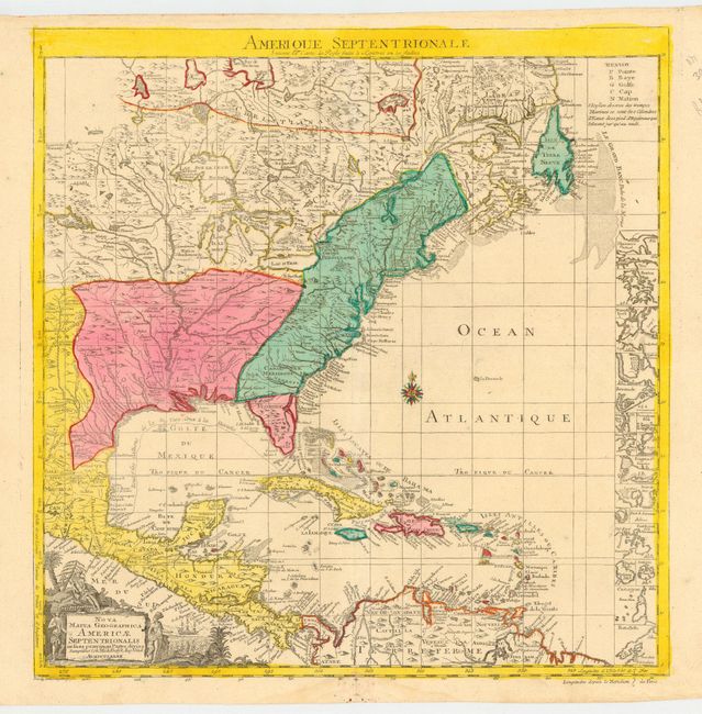 Nova Mappa Geographica Americae Septentrionalis in suas praecipuas Partes divisa