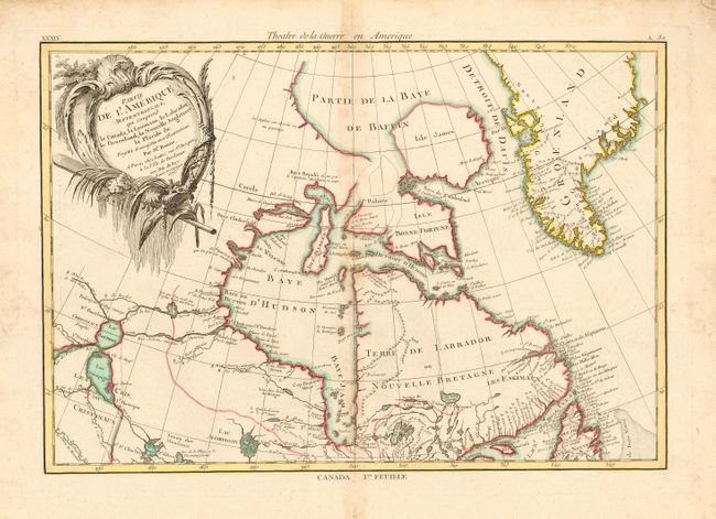 Partie de l' Amerique Septentrionale, qui comprend le Canada, la Louisiane, le Labrador, le Groenland, la Nouvelle Angleterre, la Floride &c.