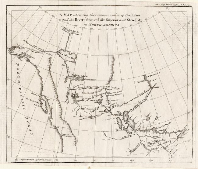 A Map shewing the communication of the Lakes and the Rivers between Lake Superior and Slave Lake in North America