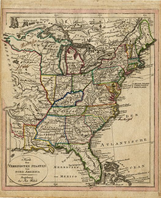 Karte der Vereinigten Staaten von Nord America