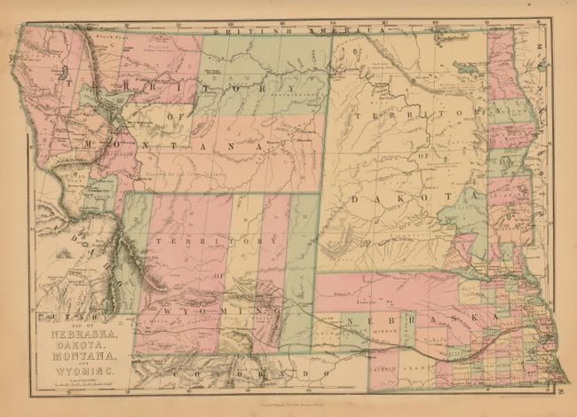 Map of Nebraska, Dakota, Montana, and Wyoming.
