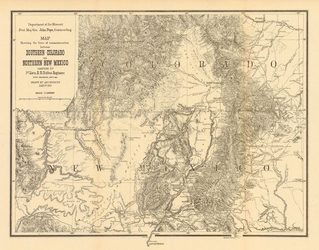 Map Showing the lines of Communication between Southern Colorado and Northern New Mexico