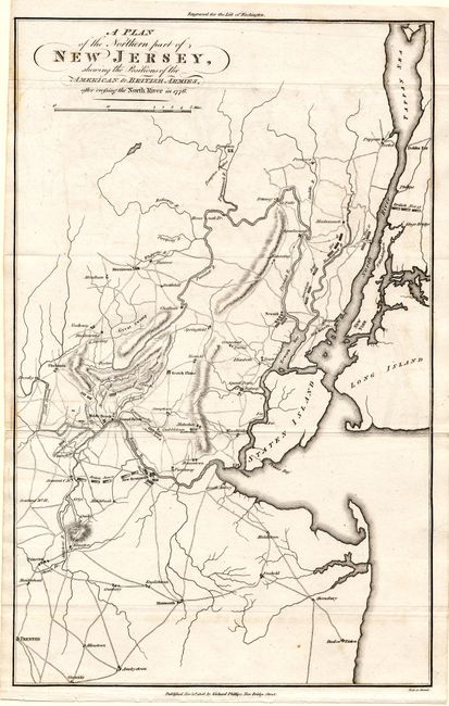 A Plan of the Northern Part of New Jersey Shewing the Positions of the American & British Armies after the North River in 1776