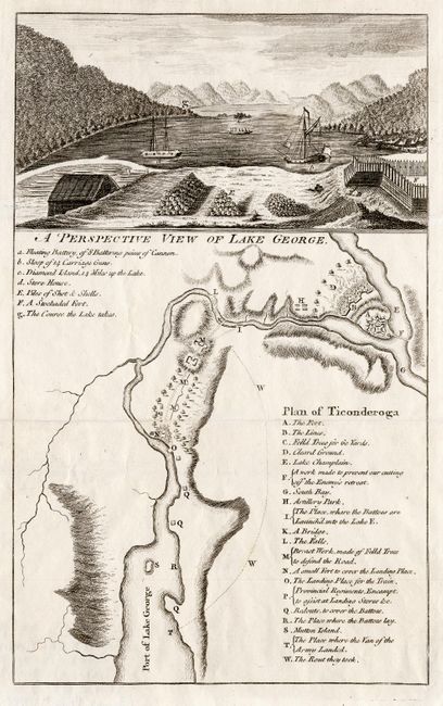 Plan of Ticonderoga [on sheet with] A Perspective View of Lake George