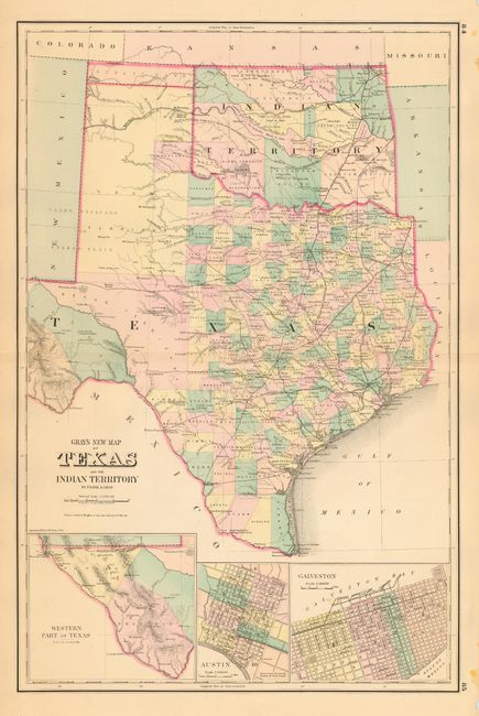 Gray's New Map of Texas and the Indian Territory